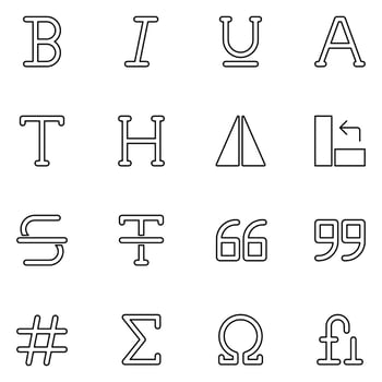 Text Editor Line Icon Set vector