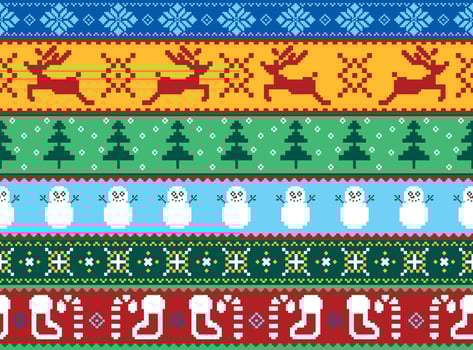 Ugly Sweater Christmas Seamless Background vector