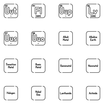 Periodic Line Icon Set vector