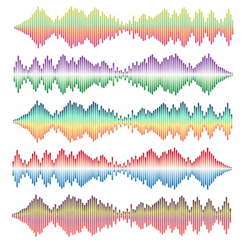 Sound waves vector set. Audio equalizer. Sound and audio waves isolated on white background.