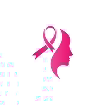 pink ribbon breast cancer icon vector