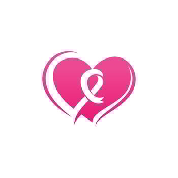 pink ribbon breast cancer icon vector