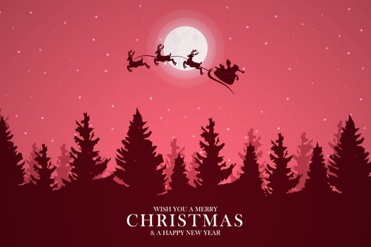 Merry Christmas with Santa Claus sleigh vector