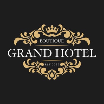 Vector illustration logo grand hotel boutique vintage design