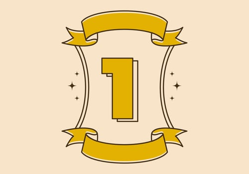 Number 1 in retro frame design vector