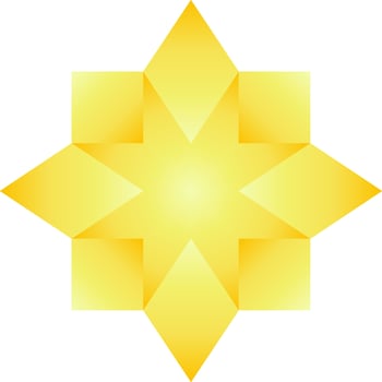 Golden square and plus logo isolated vector illustration. Gold square and plus vector for logo, icon, symbol, business, design or decoration. Golden square and plus symbol optical illusion