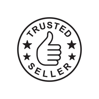 Trusted Seller Stamp vector Icon, label, tags, badges, quality product guarantees