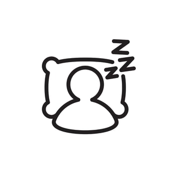 Snoring vector icon. Person catching some zzz's. Sleep icon