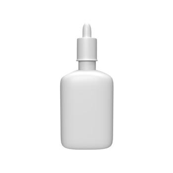 Blank white dropper bottles for product mockup. 3D Render illustration png