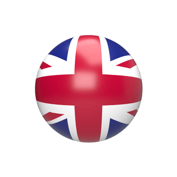England flag in sphere. 3d render png