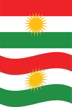 Kurdistan Flag. Kurdistan Flag illustration. Kurdistan Waving Flag. Flat Style. vector