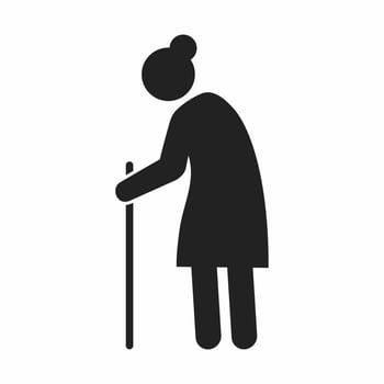 elder woman flat style icon vector