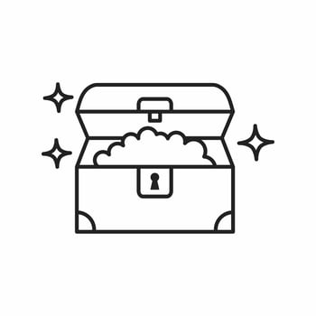 Treasure outline style icon vector