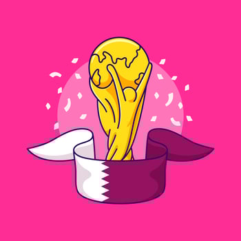 celebrating football qatar vector illustration. world cup cartoon design