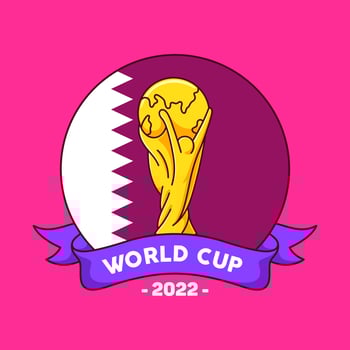 Qatar football logo vector illustration. world cup cartoon design