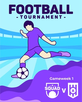 man kicking a ball vector illustration. football tournament banner design