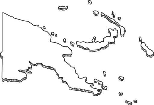 Hand Drawn of Papua New Guinea 3D Map png