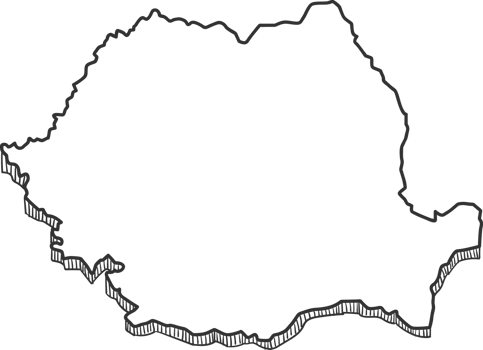 Hand Drawn of Romania 3D Map png