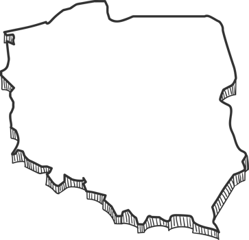 Hand Drawn of Poland 3D Map png