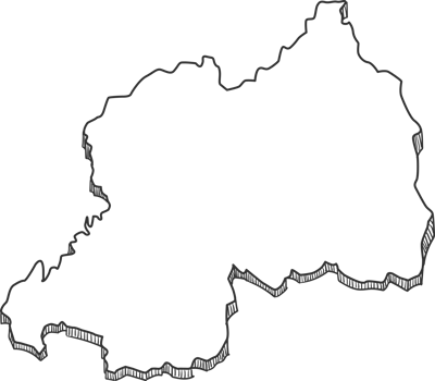 Hand Drawn of Rwanda 3D Map png
