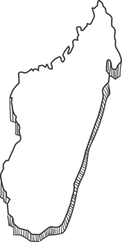 Hand Drawn of Madagascar 3D Map png