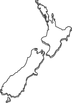 Hand Drawn of New Zealand 3D Map png