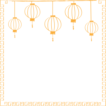 chinese new year gold frame png
