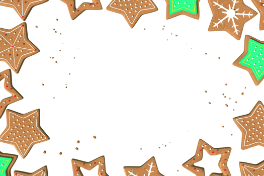 3d Rendering Christmas or new year elements background with decorative cookies and candys. Colorful gifts for holidays. Modern design. Isolated illustration. png