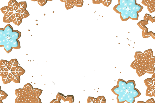 3d Rendering Christmas or new year elements background with decorative cookies and candys. Colorful gifts for holidays. Modern design. Isolated illustration. png