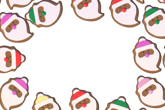 3d Rendering Christmas or new year elements background with decorative cookies and candys. Colorful gifts for holidays. Modern design. Isolated illustration. png
