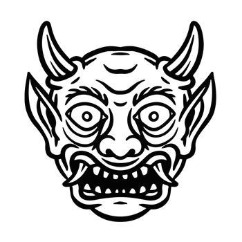 devil illustration hand drawn for design element. png