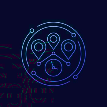 travel time icon, line art vector