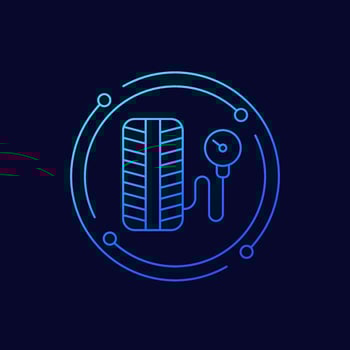 tire pressure icon, linear design vector