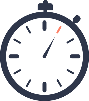 5 second timer display in flat style. Countdown time counter in circle. png