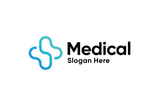 Modern line art medical hospital care logo design vector