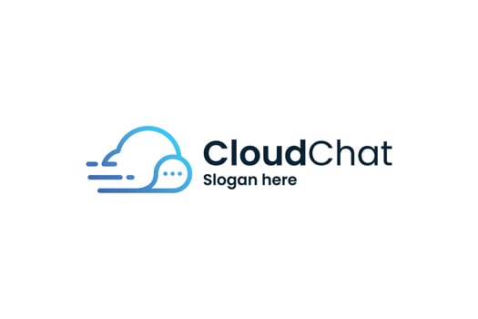 Cloud chat internet technology elegant logo design vector
