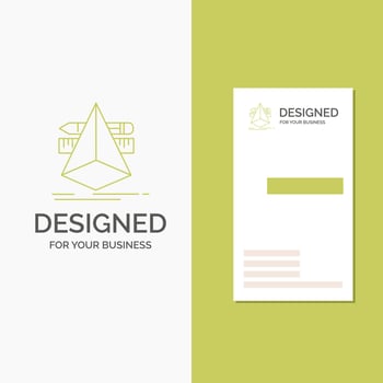 Business Logo for 3d. design. designer. sketch. tools. Vertical Green Business .Visiting Card template. Creative background vector illustration