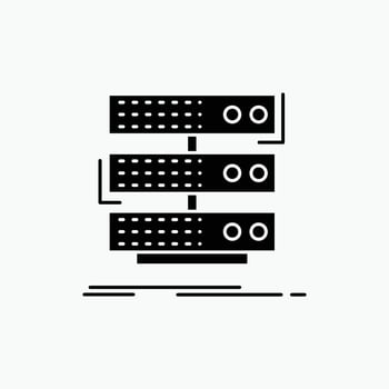 server. storage. rack. database. data Glyph Icon. Vector isolated illustration