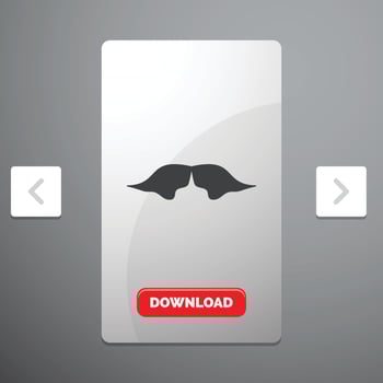 moustache. Hipster. movember. male. men Glyph Icon vector