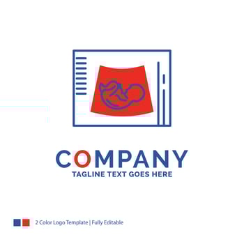 Company Name Logo Design For Maternity. pregnancy. sonogram. baby. ultrasound. Blue and red Brand Name Design with place for Tagline. Abstract Creative Logo template for Small and Large Business. vector
