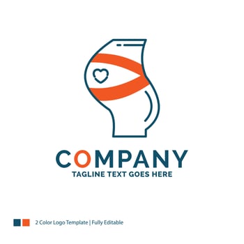 Belt. Safety. Pregnancy. Pregnant. women Logo Design. Blue and Orange Brand Name Design. Place for Tagline. Business Logo template. vector