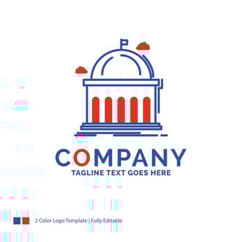 Company Name Logo Design For Library. school. education. learning. university. Blue and red Brand Name Design with place for Tagline. Abstract Creative Logo template for Small and Large Business. vector