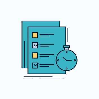 todo. task. list. check. time Flat Icon. green and Yellow sign and symbols for website and Mobile appliation. vector illustration