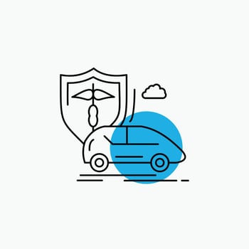 car. hand. insurance. transport. safety Line Icon vector