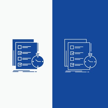 todo. task. list. check. time Line and Glyph web Button in Blue color Vertical Banner for UI and UX. website or mobile application vector