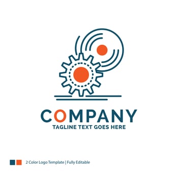 cd. disc. install. software. dvd Logo Design. Blue and Orange Brand Name Design. Place for Tagline. Business Logo template. vector