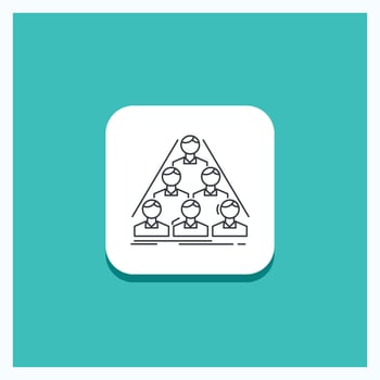 Round Button for team. build. structure. business. meeting Line icon Turquoise Background vector