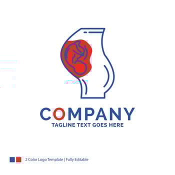 Company Name Logo Design For pregnancy. pregnant. baby. obstetrics. Mother. Blue and red Brand Name Design with place for Tagline. Abstract Creative Logo template for Small and Large Business. vector