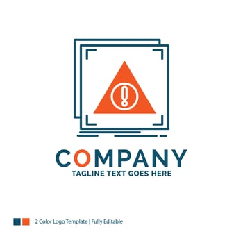Error. Application. Denied. server. alert Logo Design. Blue and Orange Brand Name Design. Place for Tagline. Business Logo template. vector