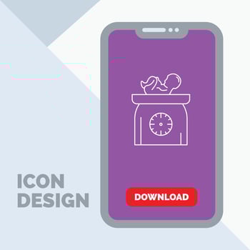 weight. baby. New born. scales. kid Line Icon in Mobile for Download Page vector